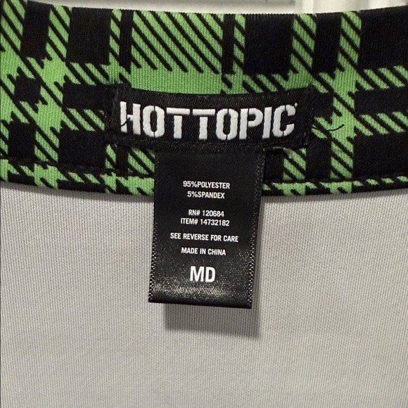 Hot Topic Green Plaid Skirt School Girl Punk Size M Full Zip Goth Grunge‎ Witchy - Picture 3 of 3